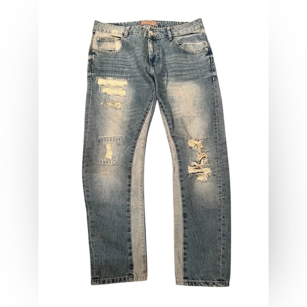 ZARA 1975 Distressed Blue Jeans denim. Size 6. Cotton. Like new!